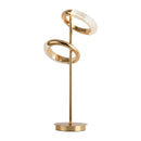 An adjustable Nordic style wall lamp with a rotatable design made of wood and metal accents, featuring a circular shape and artistic symbols.