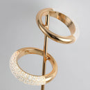 Adjustable Nordic Style Wall Lamp with Rotatable Design showcasing wooden and metal elements in a circular and rectangular shape, resembling body jewelry and fashion accessories.