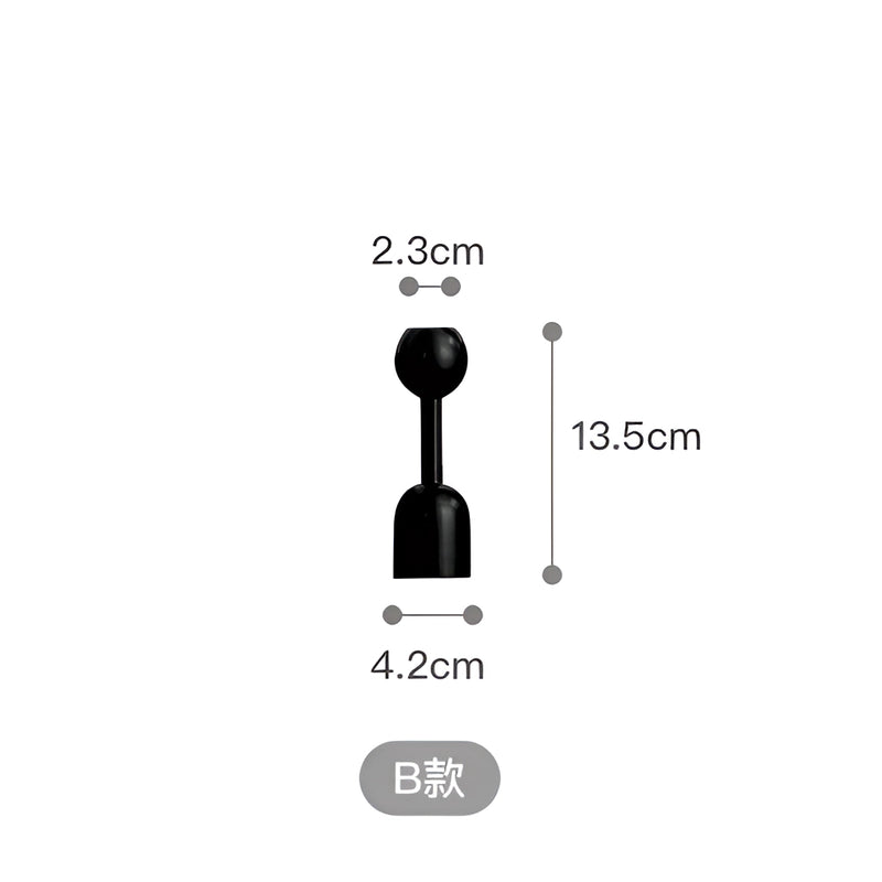 Black wooden candle holder set for home decor, 13.5cm in size.