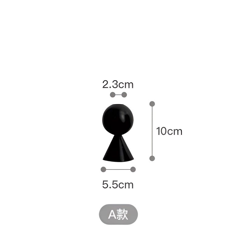 Black wooden candle holder set for home decor, depicted with a 10cm height in a simple yet elegant design.