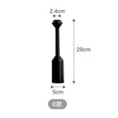 Black wooden candle holder set, 28 cm in height, designed for home decor.