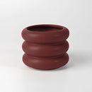 Bubble Glass Planter Vase featuring a round ceramic design with an ox motif, adorned with artistic earthenware elements and used as a flowerpot.