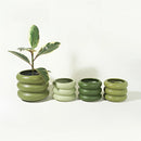 Bubble Glass Planter Vase featuring a ceramic round design with a houseplant, crafted from earthenware and porcelain, artfully displayed as home decor.