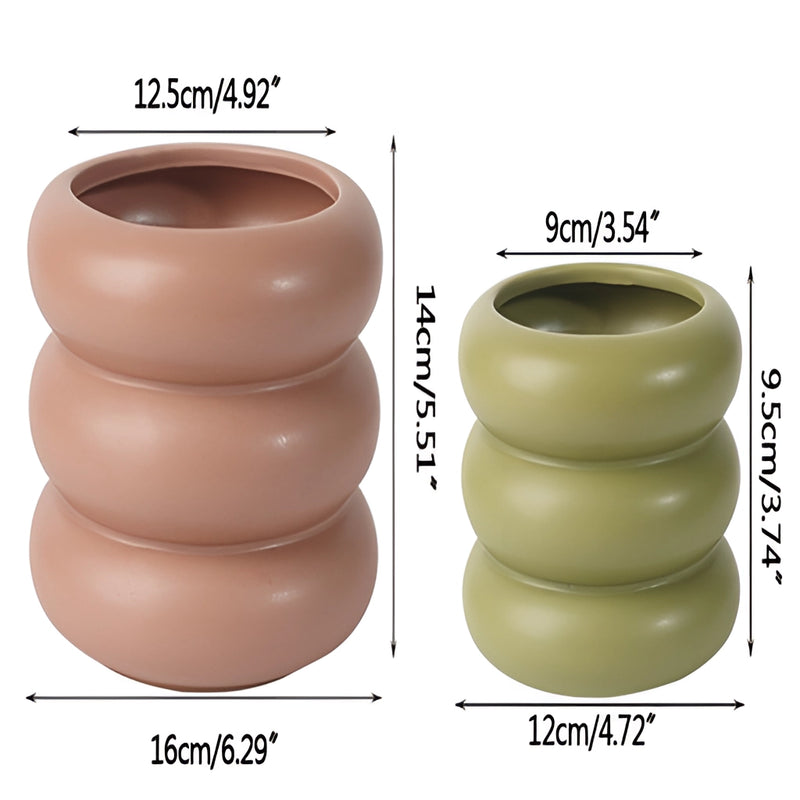 Bubble Glass Planter Vase featuring a round ceramic design, used as a decorative flowerpot with artistic and creative pottery elements.