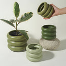 Bubble Glass Planter Vase featuring a ceramic round design with a houseplant, styled as dishware and serveware pottery.
