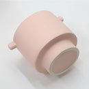 Hand-molded ceramic vase in Scandinavian design featuring earthy tones, available in small or large sizes.