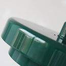 Modern metal pendant lamp featuring a design of interlinked circles, displayed against an electric blue background.