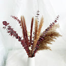 Dried Pampas Grass Flowers Set featuring 30 pieces for interior decoration, including twigs and flowering plants with a natural, artistic presentation.