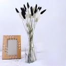 A set of 18 dried pampas grass flowers arranged in a wooden vase, featuring natural feather-like branches and twigs, ideal for interior decoration.