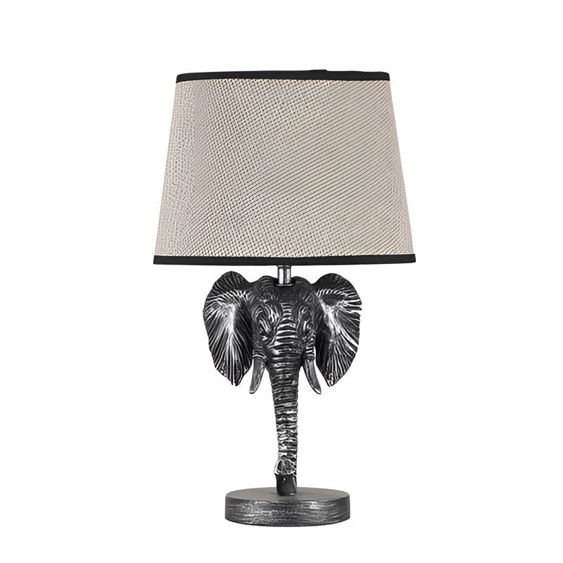 Rechargeable lamp featuring an elephant design with a patterned lampshade.