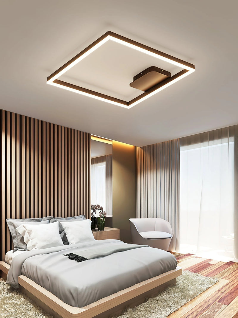 Modern artistic design geometric aluminum pendant light with LED technology, displayed in a stylish interior setting.