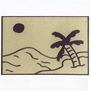 Large rectangular Aloha PVC rug mat featuring a tropical pattern with artistic illustrations and font design, suitable for indoor or outdoor use.