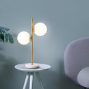 LED Desk Lamp featuring smart touch control and energy-saving design, focused on a circular lampshade and ceiling fixture, highlighted by its artistic tints and shades.