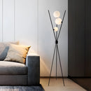 Modern LED Moonlamp designed for living rooms, featuring a sleek rectangular shape with wooden elements in a comfortable interior setting, including flooring and walls.