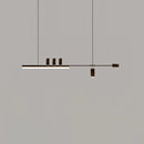 Sleek, Nordic-inspired LED pendant light featuring a rectangular wooden design with parallel elements.