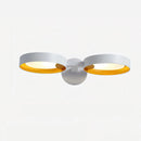 Contemporary iron and acrylic LED wall light featuring a double-headed set of two in white and orange, with a cool light setting, artistically designed to resemble a fashionable accessory.