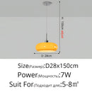 Modern style Jaxon glass pendant light featuring LED bulbs, displayed in orange with three color options without remote control, showcasing a circular design.