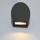 LED wall sconce in sand black/grey featuring a rectangular metal and borosilicate glass design, suitable for modern home lighting.
