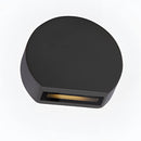 Sand black metal wall lamp LED sconce made of aluminum and borosilicate glass, featuring a rectangular shape with circular elements, in tints and shades of black and grey.