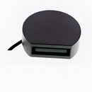 Modern LED wall sconce in sand black/grey, featuring a sleek rectangular design made from aluminum and borosilicate glass.