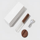 Rechargeable LED night light with motion sensor, featuring a wooden and metal design, suitable for use as a sophisticated home gadget.