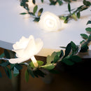 Battery-operated LED garland featuring artificial roses and twigs, designed for flower arranging and decoration.