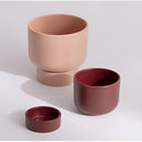 Ceramic vase designed as a stacked flower pot for garden and bonsai, resembling a coffee cup shape in porcelain finish.