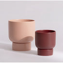 Ceramic vase designed as stacked pots, ideal for garden and bonsai, displayed on a table.