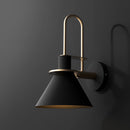 Elegant retro design wall light with a matte black finish, featuring a metal circular ceiling fixture.