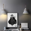 Elegant retro design wall light with a matt finish, featuring a rectangular shape and grey color, ideal for interior lighting and decoration.