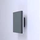 Gray waterproof LED outdoor wall lamp made of aluminum, featuring a rectangular and cylindrical design.