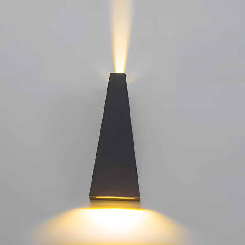 Modern Nordic style Empire waterproof LED outdoor wall light in black, emitting a cold white glow.