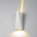 Modern Nordic style Empire lamp in white, designed as a waterproof LED outdoor wall light with a sleek lampshade, wooden accents, and cold white illumination.