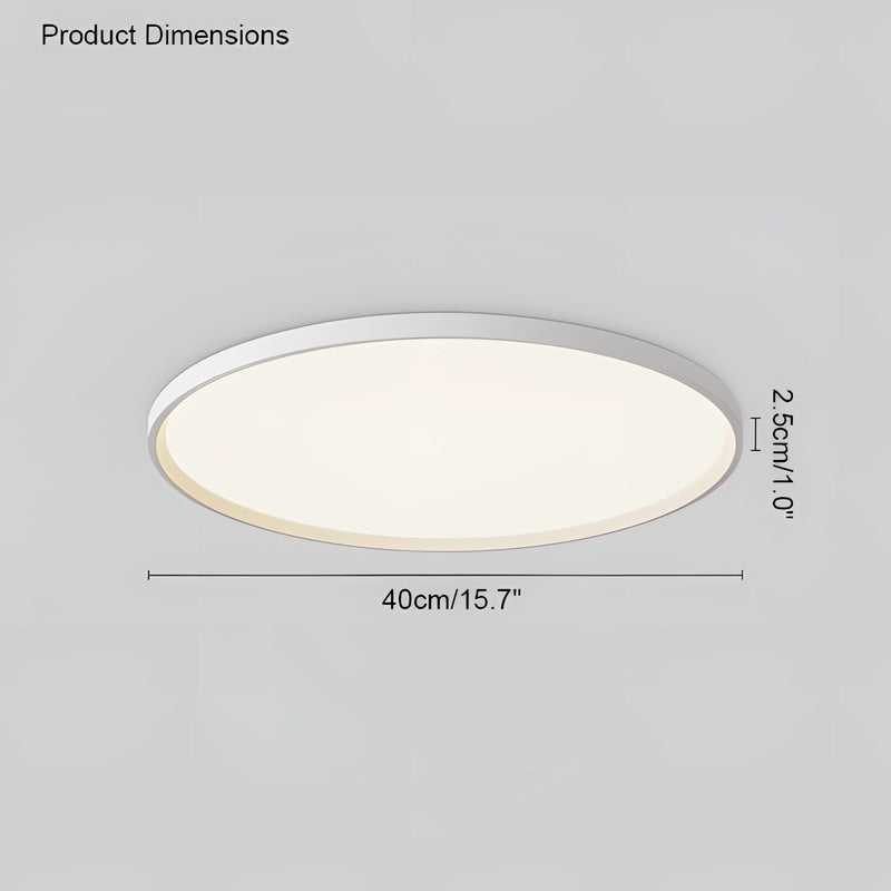 Black rimmed circular LED ceiling light, minimalist design, energy-efficient, white, 15.7 inches (40 cm), dimmable with remote control.