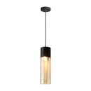 Designer Ribbed Glass Pendant Light in Style A, featuring a modern industrial design ideal for kitchen lighting, with a ribbed glass shade and sleek metallic accents.