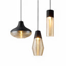 Designer Ribbed Glass Pendant Light with a modern industrial design, featuring a ribbed glass shade and metal accents, suitable for kitchen lighting.