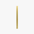Minimalist Slim Gold Bar Pendant Necklace on a wooden surface, showcasing its modern vertical design.