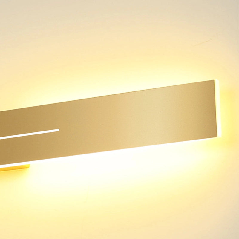 Minimalist Slim Gold Bar Pendant Necklace with a modern vertical design, showcased on a neutral wooden background.