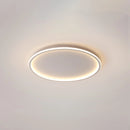 Minimalist circular LED ceiling light in white, 50CM, dimmable, flush mount design, energy efficient, metal fixture.