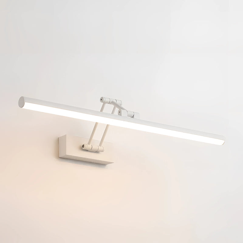 Sleek black dimmable LED picture light, cordless and wall-mounted, made of composite materials with a modern metallic finish.