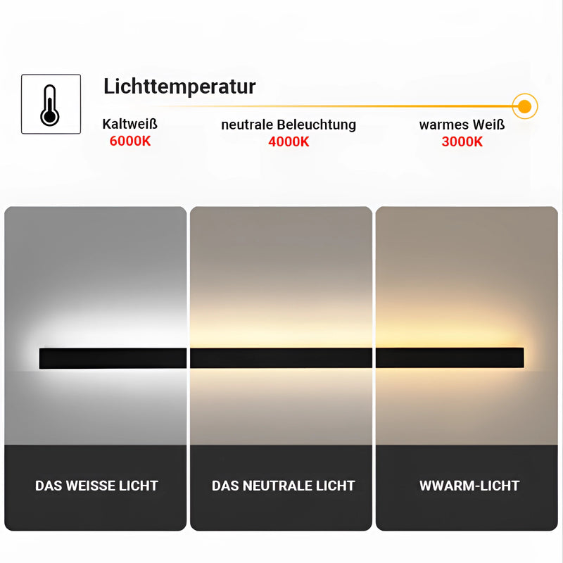 Slim Vertical LED Wall Sconce with a minimalist rectangular design, featuring waterproof capabilities and clean parallel lines.