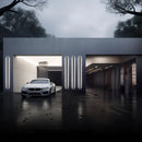 Slim Vertical LED Wall Sconce mounted on an exterior wall with a car parked nearby at dusk, showcasing its waterproof and minimalist design.