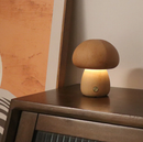 Wood Effect Mushroom Cordless Table Lamp - Long-Lasting and Portable